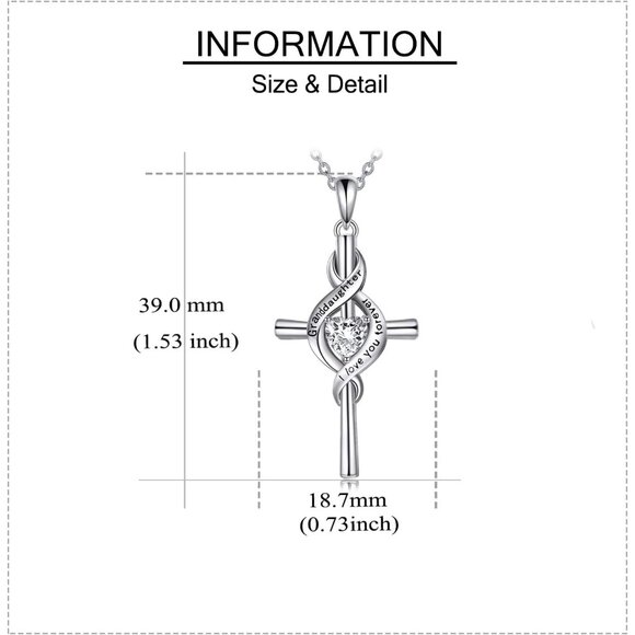 Sterling Silver Granddaughter Necklace I Love You Forever Cross Infinity Jewelry - Picture 4 of 6